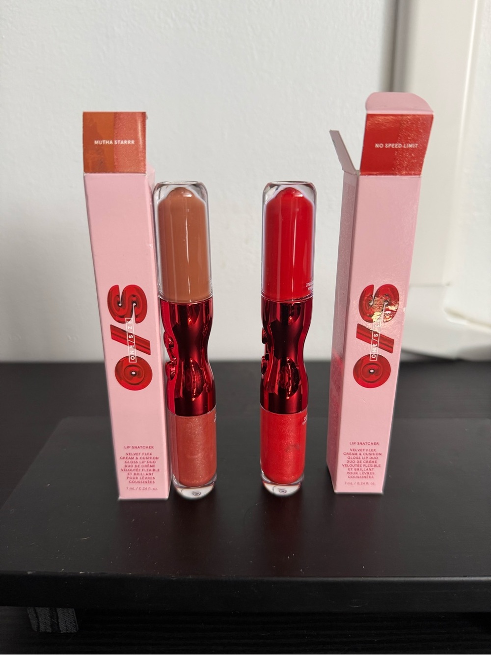 O/S one size mutha starrr and‎ No Speed Limit Lip Snatcher lip glosses nib